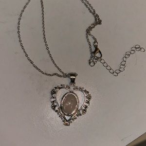 Silver necklace with gem